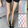 Punk Gothic Bunte Farbverlauf Fischernetz Sockenstrumpfhosen Fischernetzstrümpfe Für Damen Strumpfhosen Musikfestival Strumpfhosen Streetwear