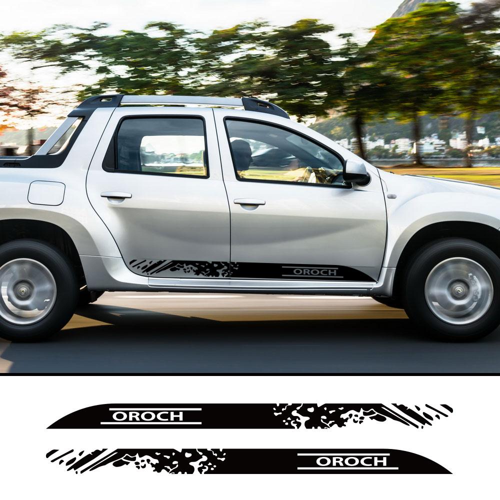 BGX1 Pickup Door Side Skirt Decals For Renault Duster Oroch Car Stickers Truck Graphics Vinyl Decor Sticker Cover Auto Accessories