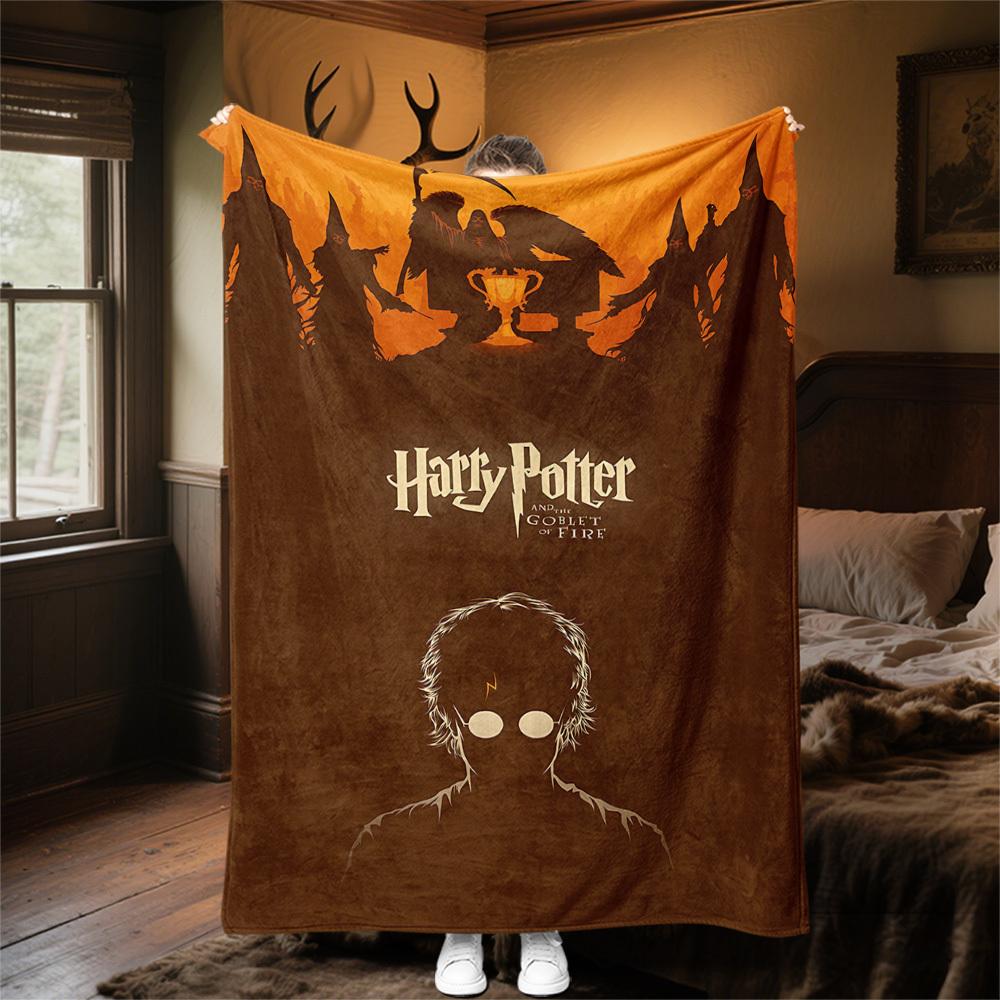 1pc Harry Potter,Goblet of Fire,Deathly Hallows Outdoor Flannel Throw Blanket All Season Soft Warmth,Home Decor 1031161