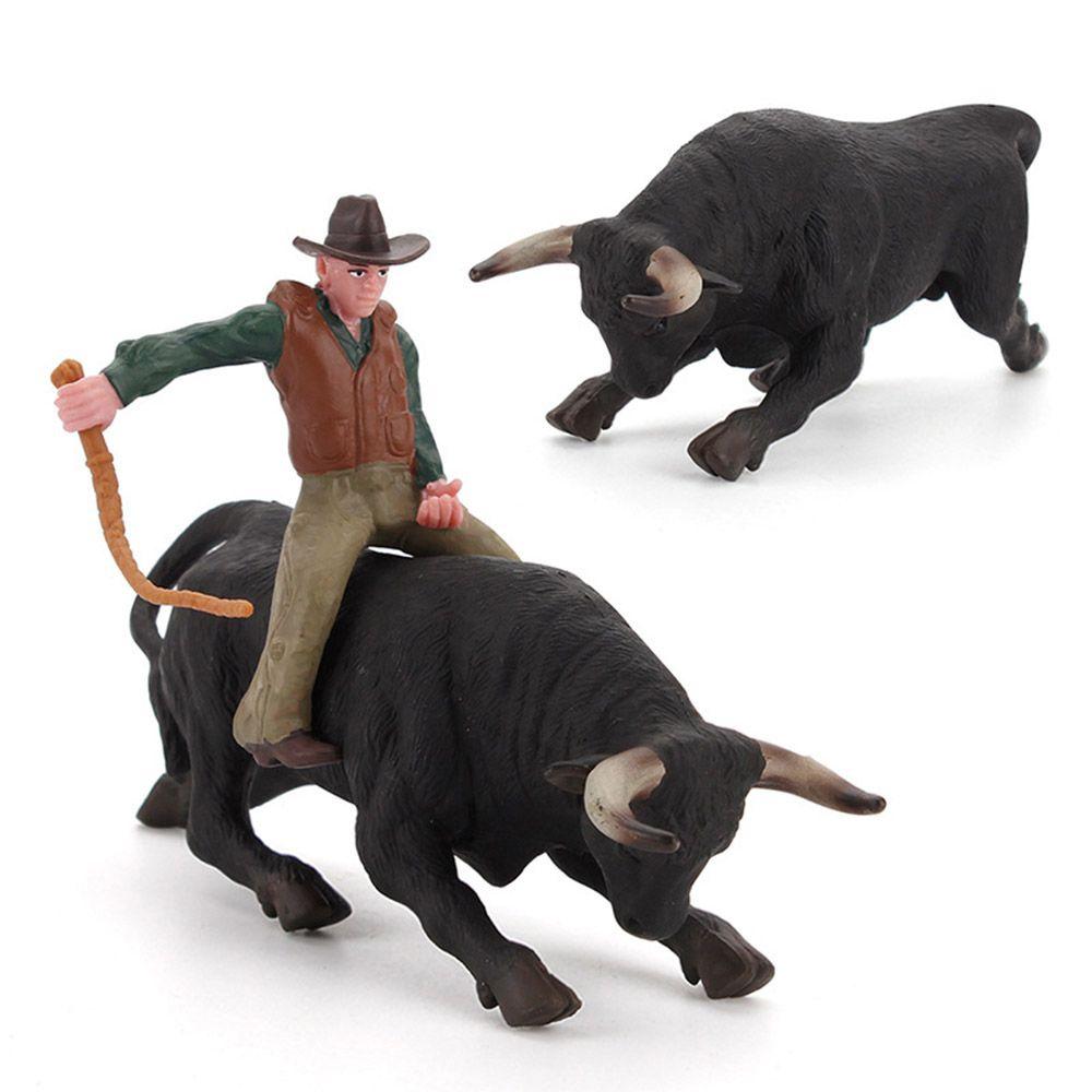 Szenenzubehör Sammlerfigur Modell Tier Spielzeug Rodeo Bulle Bullenreiter PVC Modell
