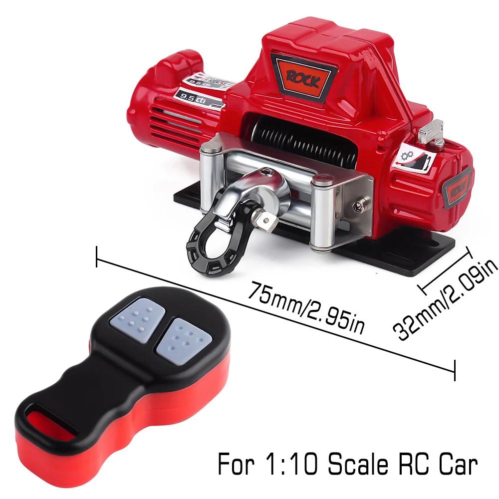 Injora Metal Winch Wireless Remote Controller System For 1:10 Rc Crawler Car Axial Scx10 90046 Trx4 Trx6 Gen8 Upgrade Parts