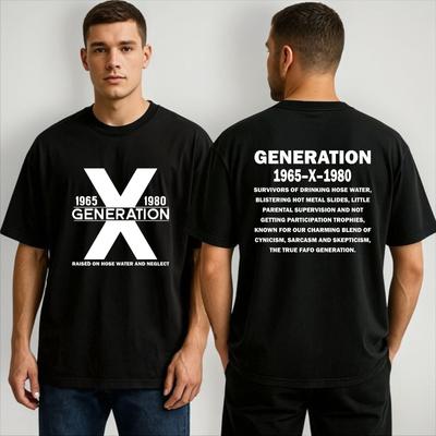 Tričko pre generáciu X Vychovaný na vode z hadice a zanedbávaní Humor Top Unisex Darčekové tričko