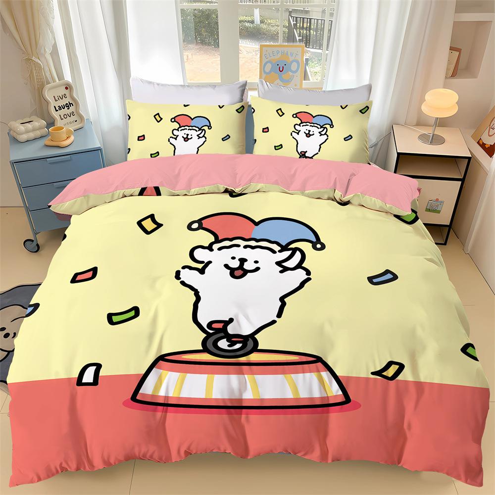 Comforter New Cartoon Puppy Bedding Set 3D Digital Printed Pug Anime Kids Adult Size