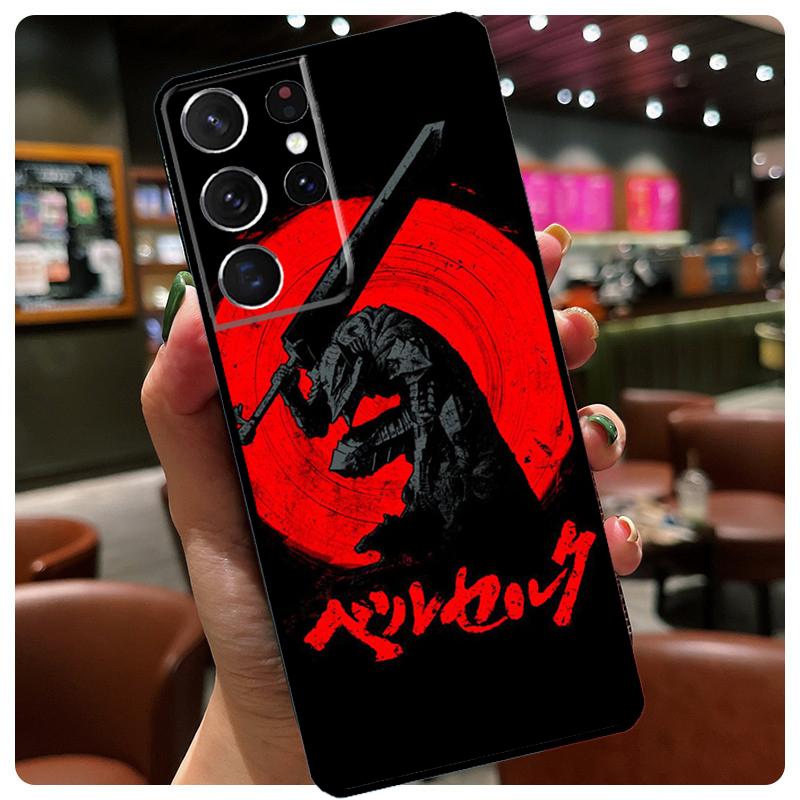 Red Sun Japanese Anime Phone Case For Samsung Galaxy S25 Ultra S21 S22 S23 S24 Ultra S9 S10 Plus S24 S25 FE Cover