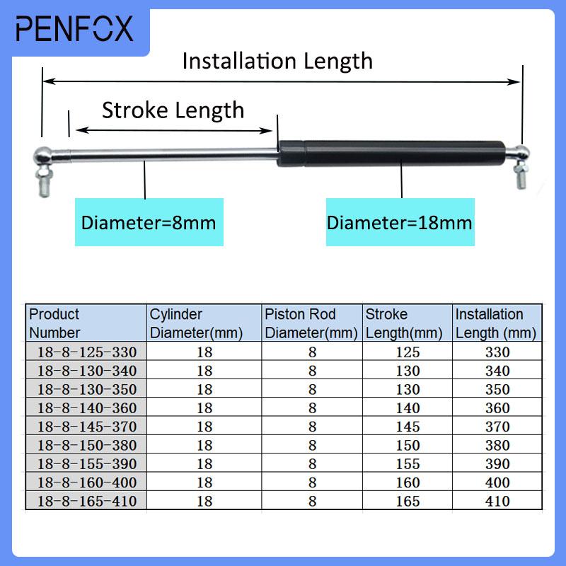 1PC 330mm-410mm 45kg/450N Universal Gas Spring Furniture Strut Bar Car Shock Absorber Hydraulic Lift Support Machine Gas Lift