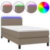 Maison Exclusive - Sommier à lattes de lit avec matelas LED Taupe 90x200 cm Tissu