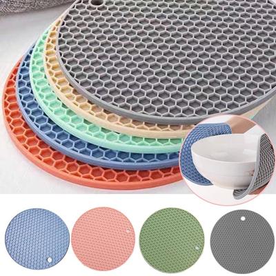 Kitchen Pots Heat Resistant Mat Silicone Trivet Mat Non-slip Pad Durable Silicone Hot Pads Round Shape Heat Resistant