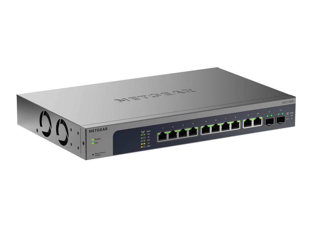 Genuine NETGEAR Easy Smart Switch Switching Hub with Metal and Limited Lifetime Hardware Warranty XS512EM-200JPS, 10-Port Multi-Gigabit 10G/5G/2.5G/1G