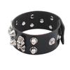 2025 New Pink Red 90s Punk Skull Spot Cuspidal Spike Rivet PU Leather Bracelet For Women Men Gothic Wristband Bangle Jewelry