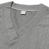 Men Vertical Cable Jacquard Textured V Neck Sweatshirt Ribbed Cuffs Long Sleeve Loose Fit Solid Color Spring Fall Daily Smart Casual Pullover Top