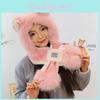 Plush Bear Stylish Winter Hat And Scarf For Men And Women Soft And Warm Design