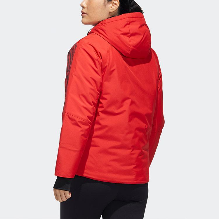 Adidas Printed Color Block Cotton Jacket Women Jackets Red HE7321