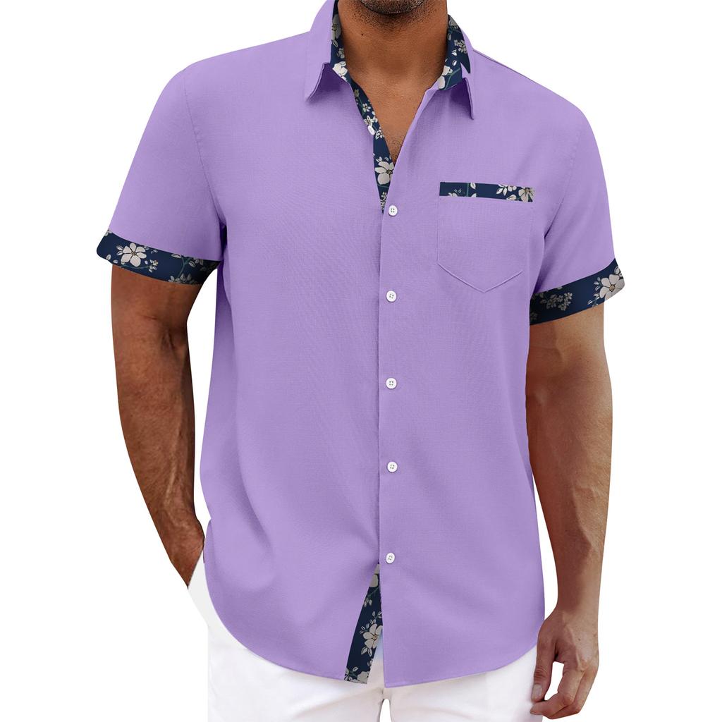 Hawaiian Shirt For Men, Men's Vintage Button Down Bowling Shirts Short Sleeve Summer Beach Shirt