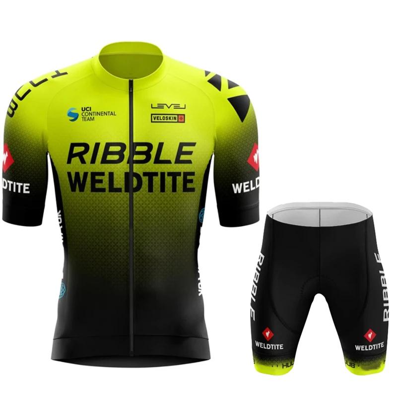 

2026 Ribble Weldtite Cycling Jersey Set Short Sleeve Men Anti-UV Bike Summer Cycling Clothing Maillot Ciclismo Hombre Bicycle Suit M
