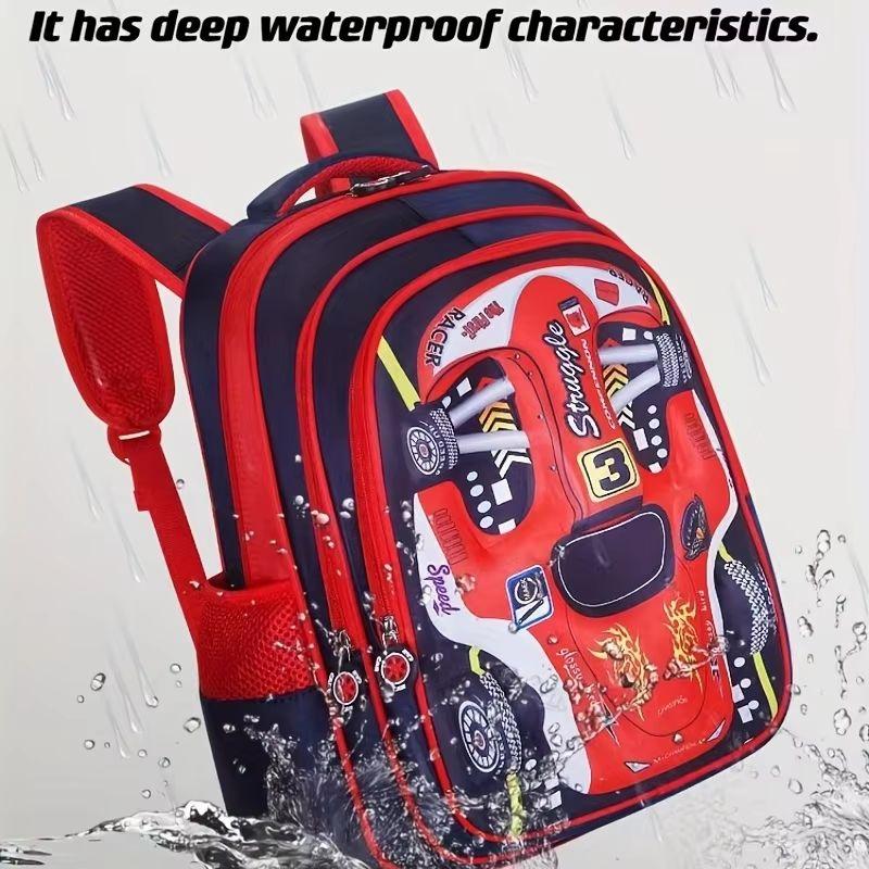 Wasserdicht Leicht 3D Auto Rucksack Kindergarten Kind Vorschule Rucksack Kleine Kinder Junge Mädchen Schultasche Grundschule Rot Blau