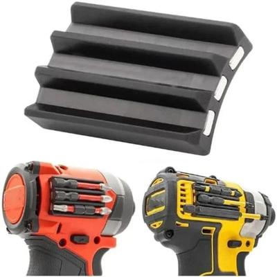 Self-adhesive Magnetic Bit Holder Black Rubber Drill Bit Holder Power Tool Parts Wear-resistant Bit Storage Clip