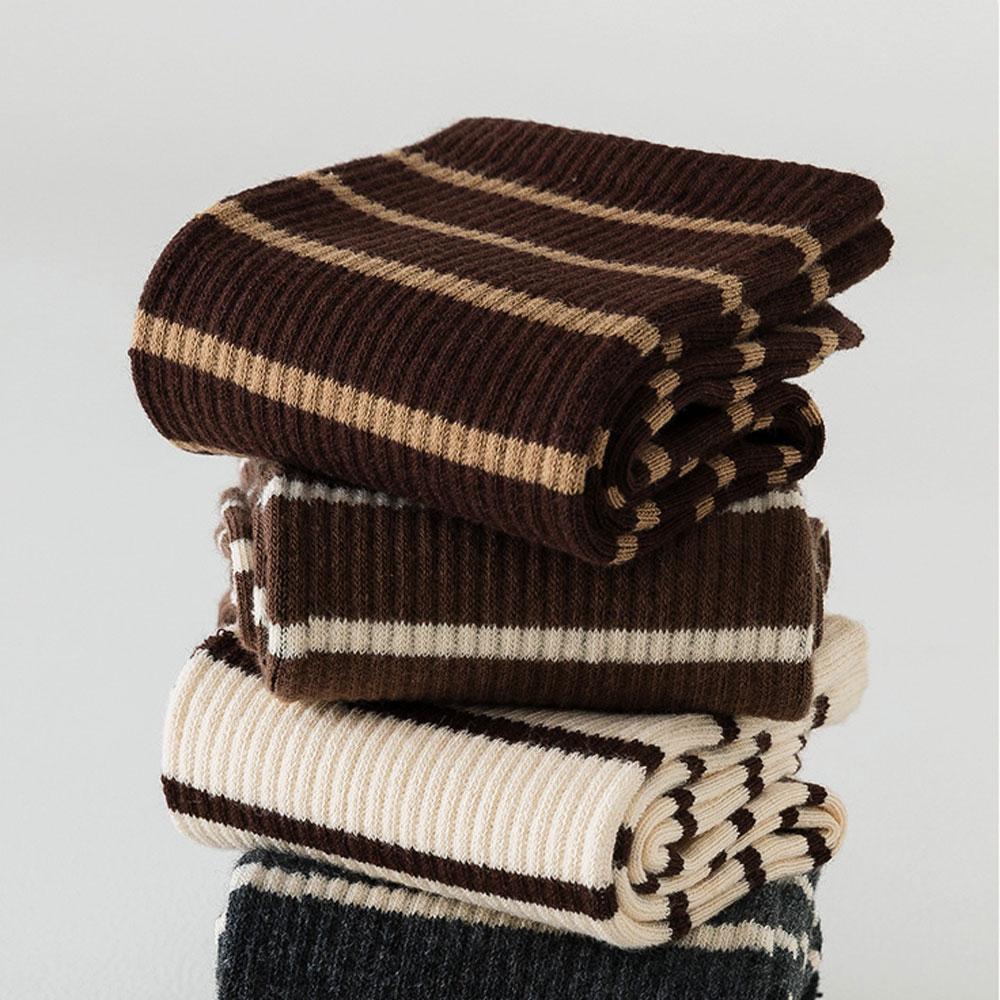 5 Pairs Women Striped Cotton Socks Y2K Harajuku Sporty Streetwear Crew Socks with Hip-Hop Aesthetic for Gym Fashion Retro