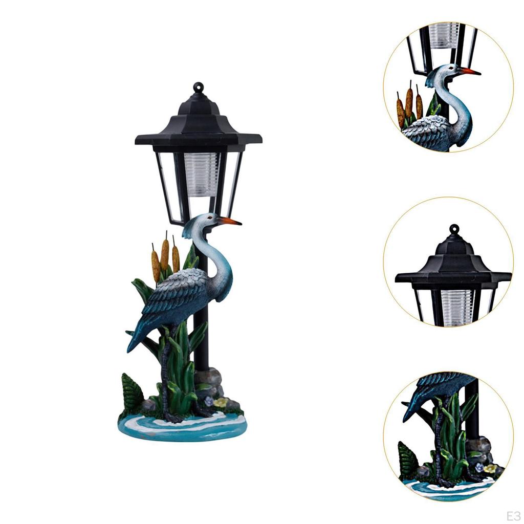 Kranich Figur Deko mit Solar Laterne Darm Skulptur Gartendeko für Terrasse