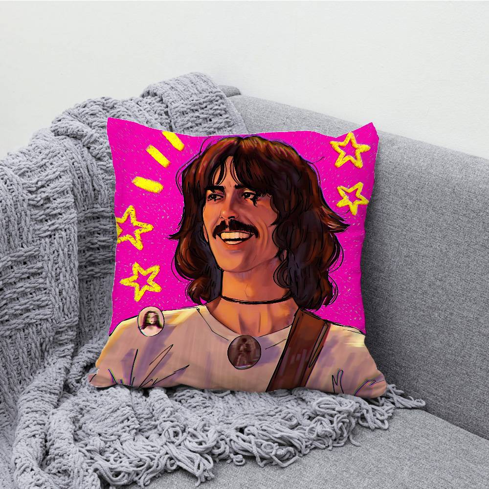 J-John L-Lennon P-Paul Pillowcases Bedroom Living Room Sofa Home Decor Polyester Cushion Cover with Zipper