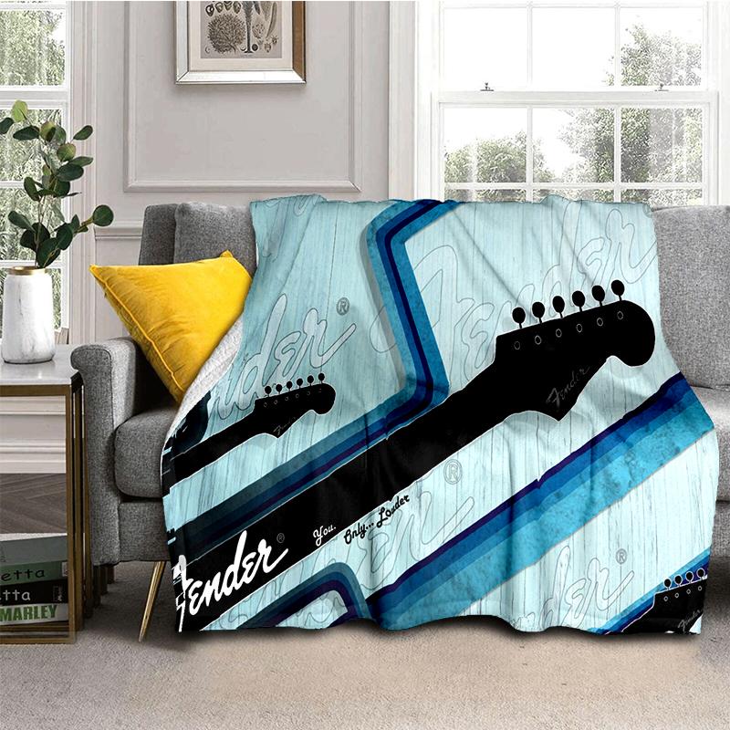 29 Stil Neu Fender Retro Gitarre Instrumente Musik Logo Decke, Weiche Überwurfdecke für Zuhause Schlafzimmer Bett Sofa Reise Picknickdecke