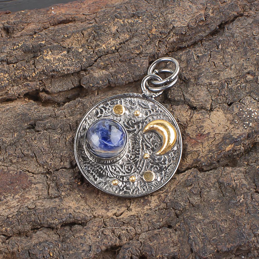 Sodalite Handmade Gemstone Pendant, 925 Solid Sterling Silver Pendant Antique Jewelry, Pendant For Engagement Gift