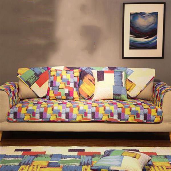 Pure Cotton Sofa Cover Retro Sofa Towel Thick Slipcover Non-slip Sofa Couch Cover Corner Towel Mats