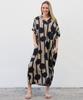 Women's V-Neck Floral Maxi Dress Short Sleeve Loose Boho Summer Dress