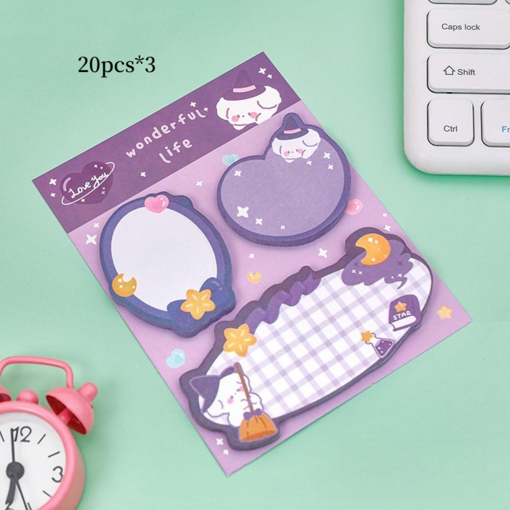 1PACK cartoon combination sticky notesins creative message alien N times pasted student cute notebook sticky notes