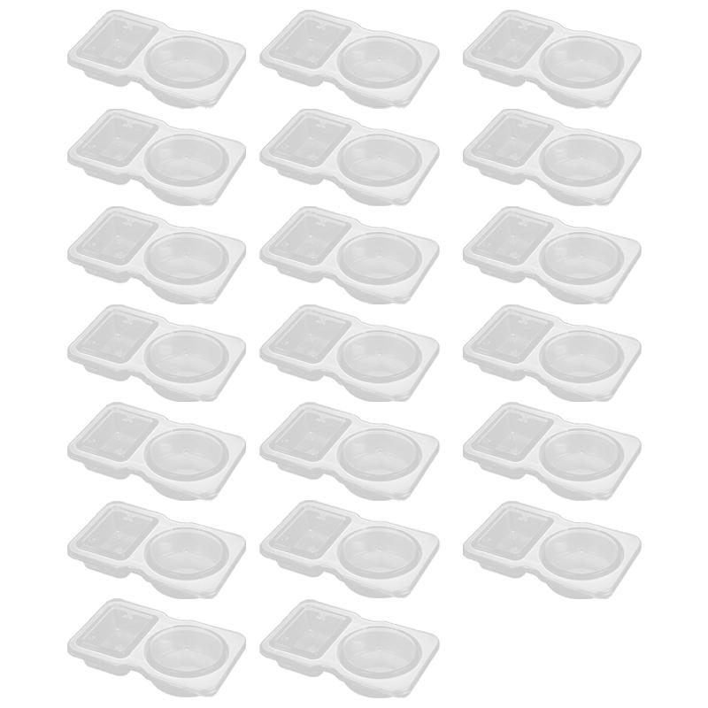 5/10/20PCS Double Compartment Seasoning Container with Lid Portable Compartment Snack Container for Daily Outdoor Picnic