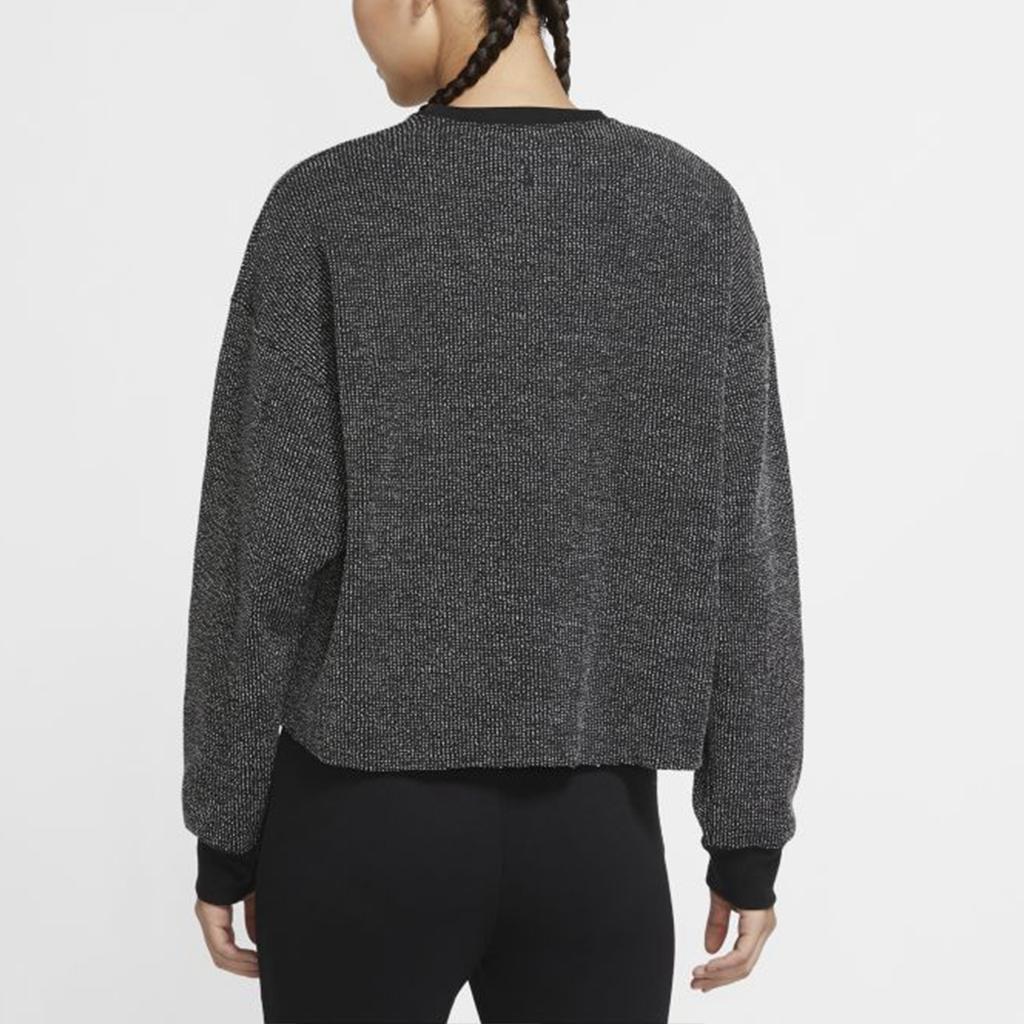 Nike Yoga Statement Clean Cover-Up Long Sleeve Sweatshirt Women Tops Black CU6339-010