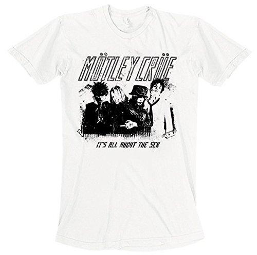 Motley Crue Men s Stencil Short Sleeve T-Shirt, White, X-Large L