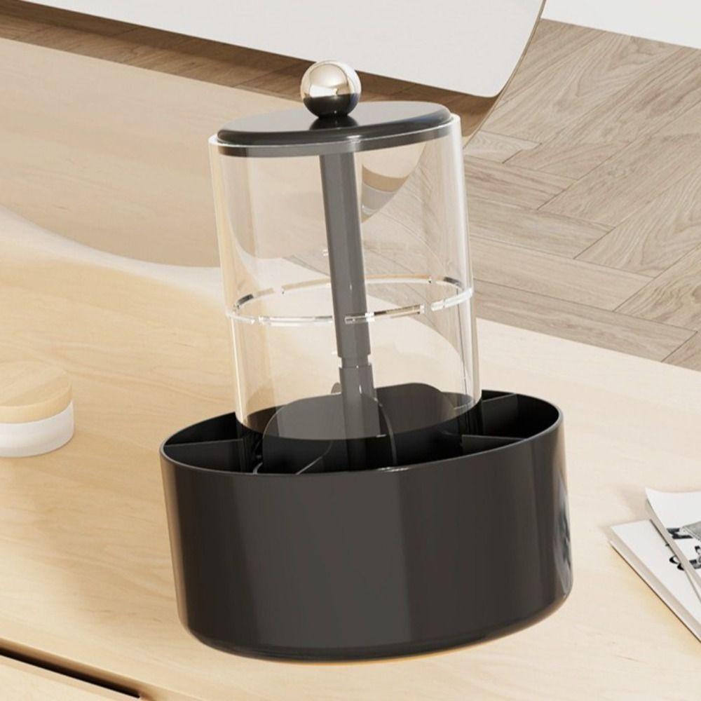 4 Slots Lifting Makeup Brush Holder Press Type Cosmetic Storage Box  Desktop Makeup Tool