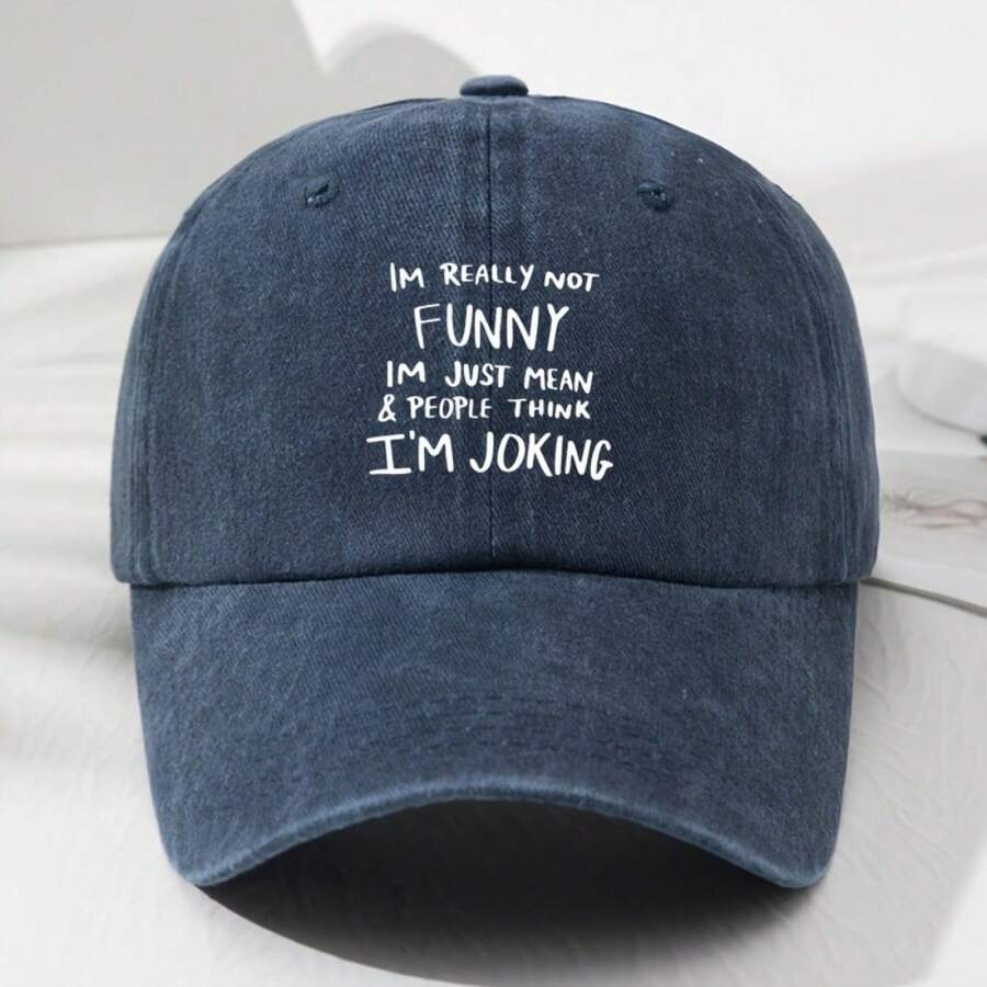 Black Humorous Baseball Cap With Text Print Adjustable For Adults Outdoor Casual Wear