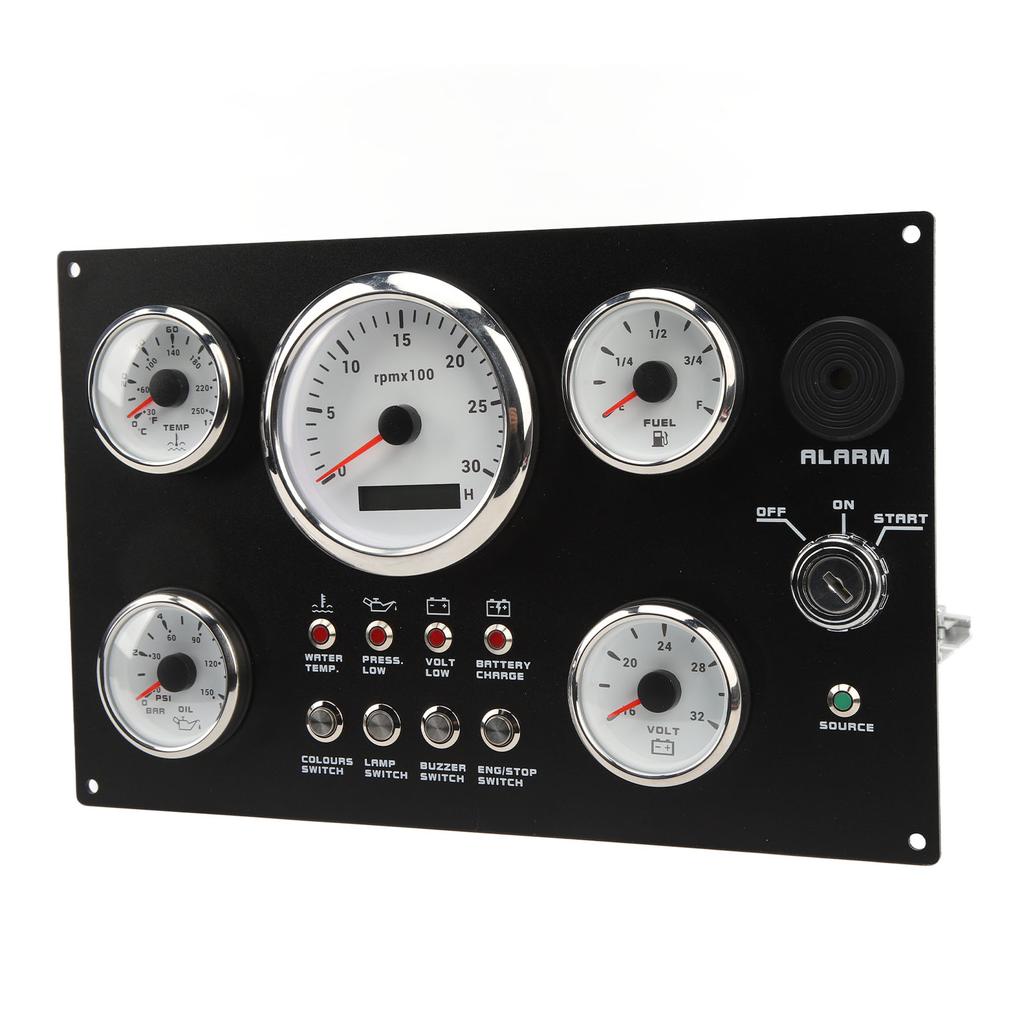 Panou de instrumente cu 5 indicatoare, iluminare de fundal în 7 culori, 3000 RPM maxim, afișaj presiune ulei, afișaj tensiune pentru marină