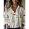 Women Autumn Shirt Floral Graphic Stylish Casual Long Sleeve Shirt Collar Regular Tops Daily Going Out Buttons Women's Clothing