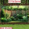 2D Rustic Wood Fence Lush Green Plant Backdrop Outdoor Garden Portrait Decor Background