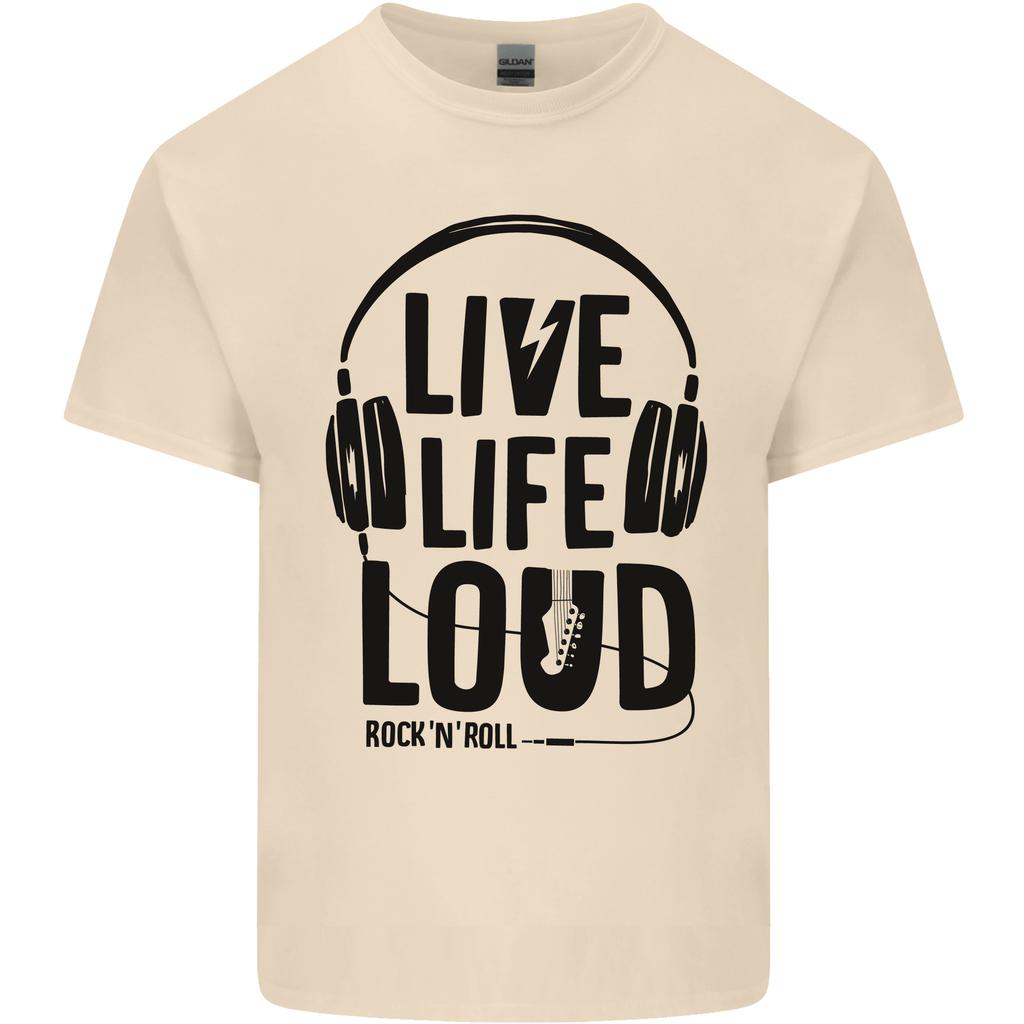 Live Life Loud Rock N Roll Guitar Music Unisexs Light Cotton TShirt