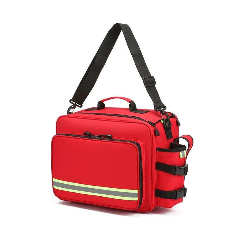 Large Capacity Multi-Function Car Storage Bag Firefighting Gear Tools Zipper Handheld Utility Pack Red 08826