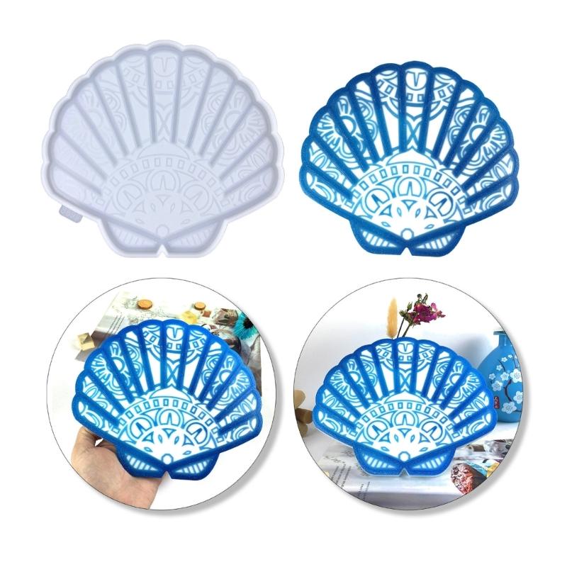 3D Resin Mold Epoxy Resin Mold with Realistic Scallop Shapes Fine Carved Silicone Mold for Wall Desktop Décoration