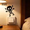 Cartoon Wall Sticker Electric Shock Skeleton Switch Sticker, Decoration Self Adhesive Decal Light for Bedroom Living Room Halloween Decorative