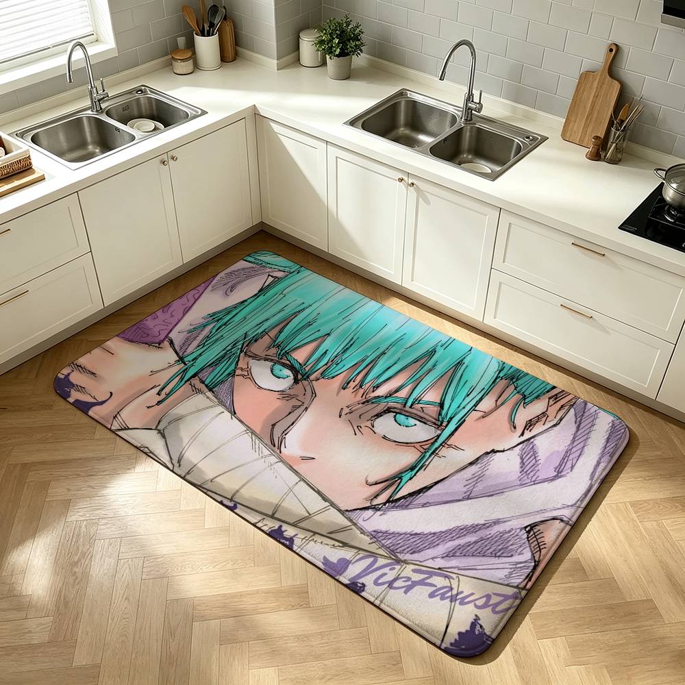 Hajime Kashimo Jujutsu Kaisen Manga Shower Room Absorbent Small Floor Mat Soft Comfortable Decorative Foot Mat