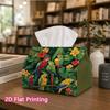 1pc, 2d Flat Printing, Tissue Box Colorful Parrots and Tropical Flower Patterns Printed Tissue Box, Suitable for Bathrooms, Living Rooms, Bedrooms, Dr