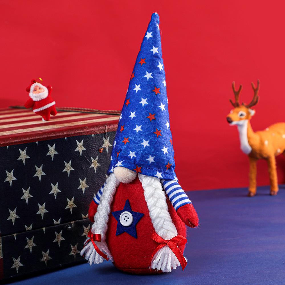 Adorable Day Independence Gnome Doll With Star Hat For Home And Holiday Decor
