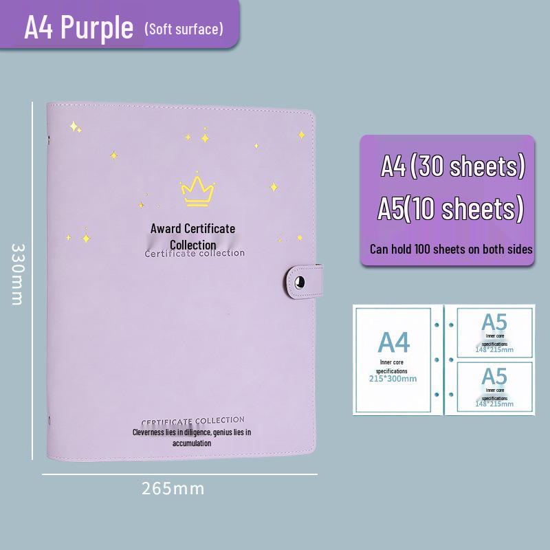 Children's Honor Certificate and Photo Album Organizer - A3/A5 for Elementary and Kindergarten Students