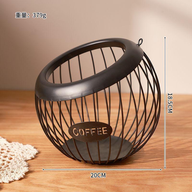 Wrought iron fruit basket can be hung shelf living room coffee table snack storage basket tabletop swing storage tray