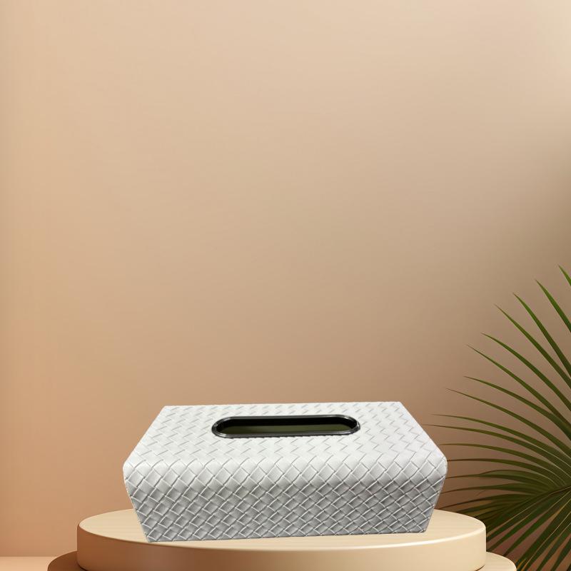 

European Luxury Leather Tissue Box for Study & Living Room, Hotel & Sample Room 230 x 120 x 70 mm білий