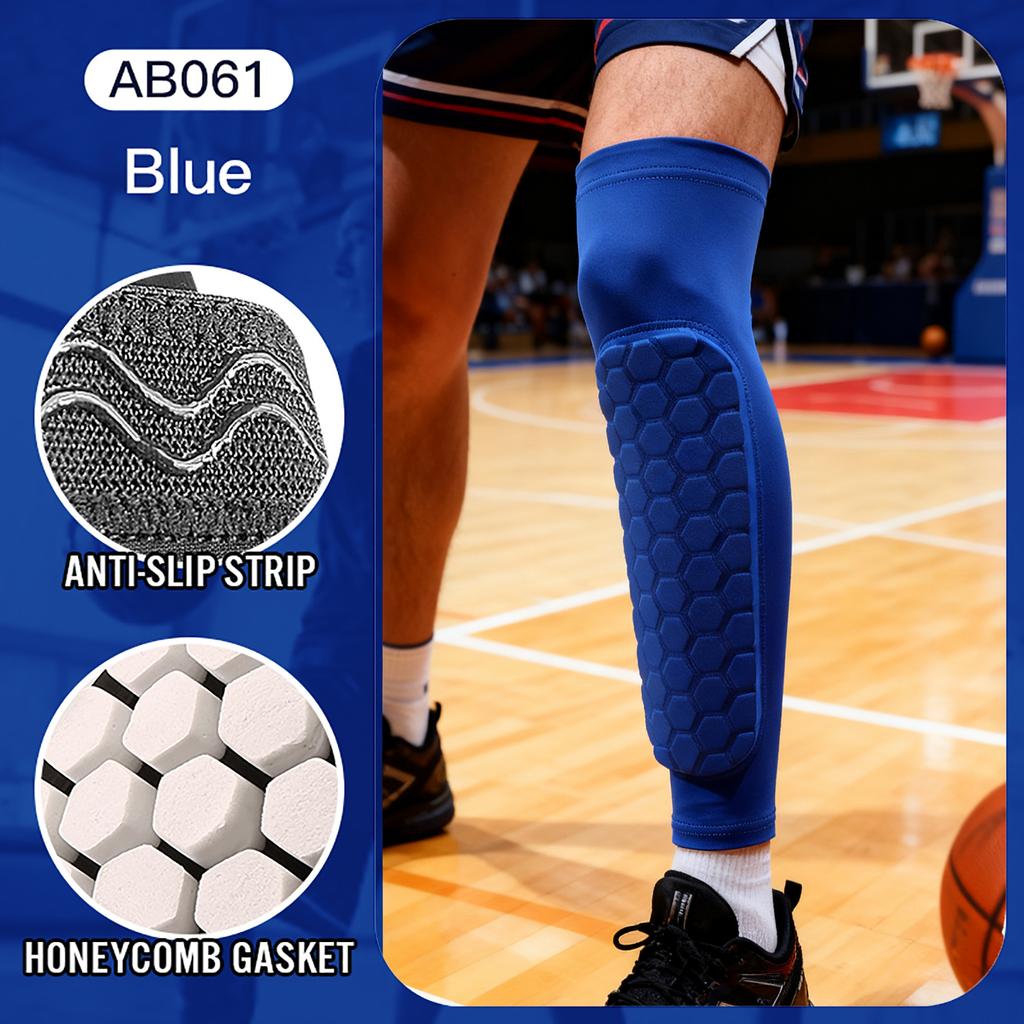 1Pcs Football Shin Guard Socks With Foam Calf Compression Sleeve Honeycomb Pads Soccer Legging