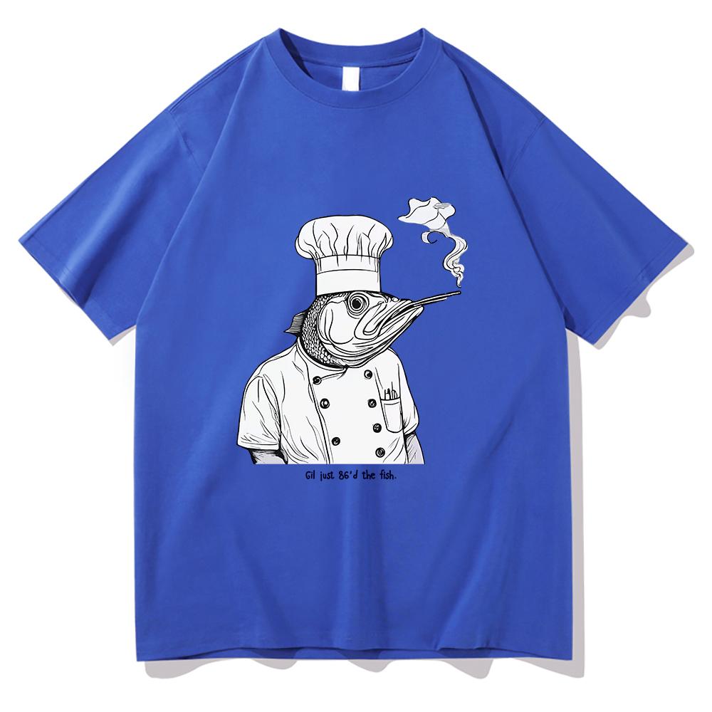 

Gil Just 86d The Fish Tshirt Octopus Chef Funny UnisexWomen Clothing Harajuku Clothes Summer Tops Unisex Cotton Graphic T Shirts L