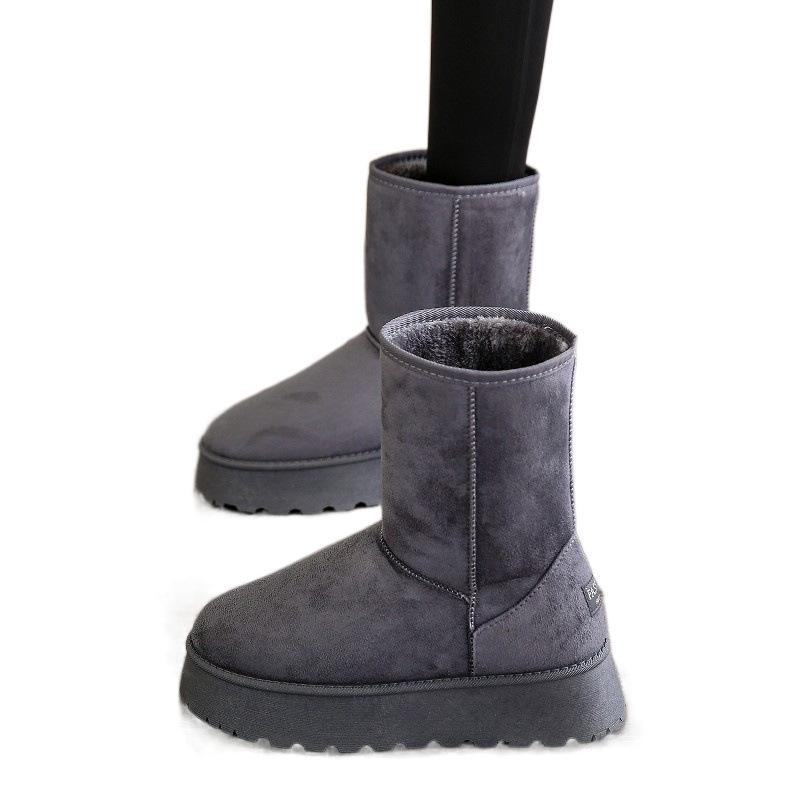 Snow boots winter velvet medium and high tube large cotton shoes minus zero thick-soled boots