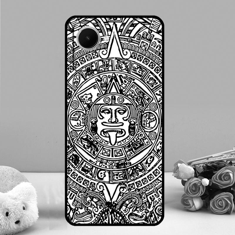 Custodia con motivo in legno con calendario Maya per Realme GT 5 Pro GT3 Neo5 9 10 11 12 Pro Plus C25s C21Y C30 C31 C33 C51 C53 C55 C35